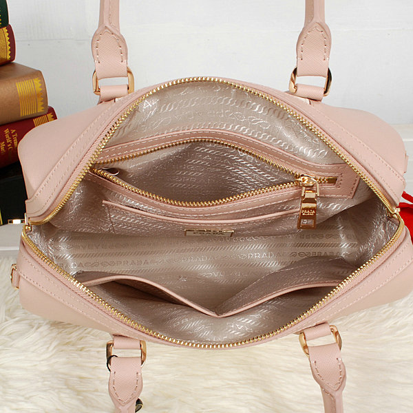 2014 Prada Saffiano Leather 32cm Two Handle Bag BL0823 lightpink&white for sale - Click Image to Close